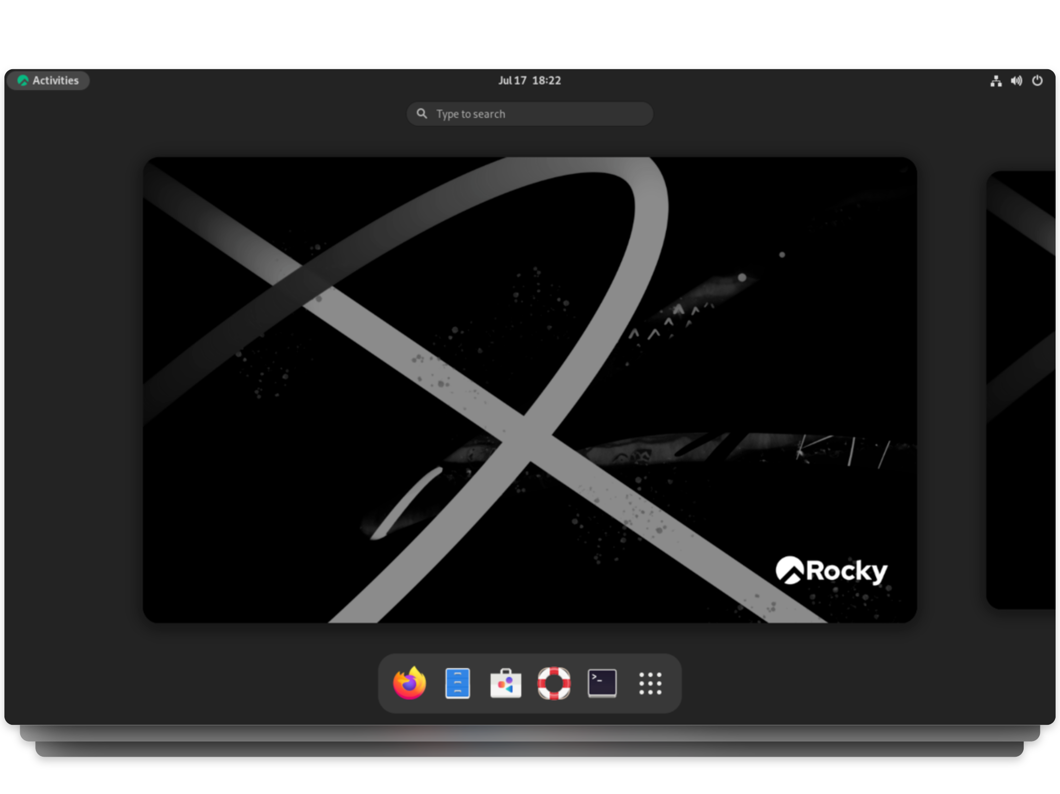 Rocky Linux Workstation user interface